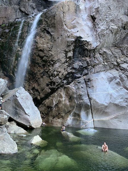 Swim at the base of the falls.