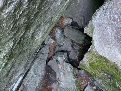 Looking down after toping out.