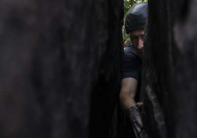 Kyle working the offwidth