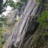 Belaying from top of Behind Tombstone pitch.