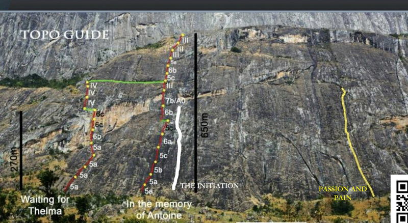 Current topo for left side of Lower West Face of Chambe