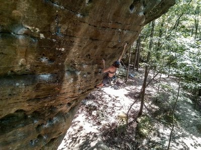 Found some cool beta and fell going to for the finishing hold