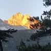 Morning sunrise of Mt Farquhar from Charlotte dome