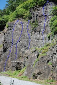 Photo credit to climberdude.  Posting to the Machismo route page to clarify location.