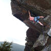 Jon Sykes makes the FFA of Sidewinder 5.10d/5.11a. Photo by Jamie Cunningham.