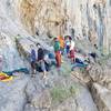 The left side of Panorama is quite the popular place for most of rocktober and the leftmost routes often require shenanigans to swing back onto the ledge. Use caution when crowded.