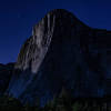 El Cap lit up by moon light