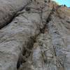 looking up from the base of "ex poser" at the oser wall, pine creek canyon