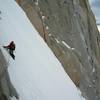 Heading up Couloir Amy, Aguja Guillaumet in Patagonia