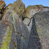 Greg pulling the crux of Tide Country