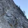 Recent rockfall took out a few trees near the base of the approach ramp.  The ramp has bit of rocks & sand on it.