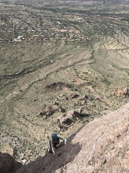 Katie following on the airy second pitch.