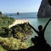 Facing out the opposite side of the climb where the caves opens back up