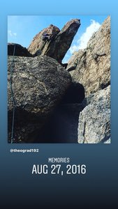 Second Ascent at the crux at top of pitch two.
