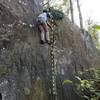 Climbing Crack which leads to big ledges for a good topout
<br>
Great for a warmup!