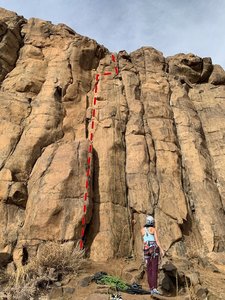 The crux is between the last bolt and the anchor.