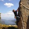 Mike A. bouldering at Grouse Slabs.