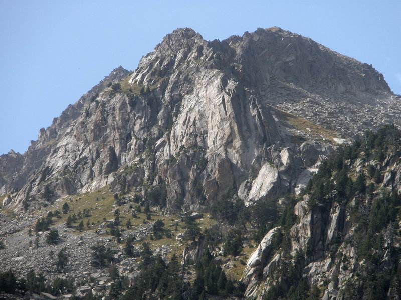 Photo 24 - Cap de les Pales d'Estany Llong (2638m , approx 7670 ft) just east of the refugi Llong as viewed from the south side of the lake