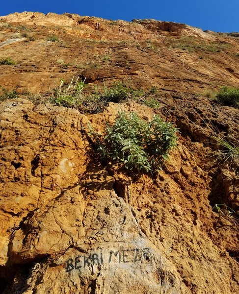 Bekri Mézé Ext. keeps climbing past the chains for a monster pitch with a mid point lower off station.