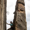 Daly climbs through the chimney section of Acetylcholine.