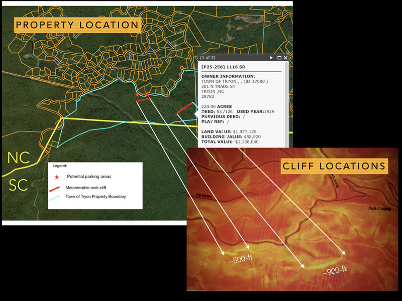 Property and cliff location map