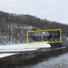 Lone Rock ice.  
<br>

<br>
The area on the left, with the pillar "Undertow", is directly below the parking area.  The area on the right is where you more often find the ice.