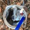 S@&t bucket found at the bottom of then rappel route. Please do your part and pick up after yourself and others...