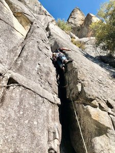 Climbing up into the Gully.