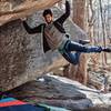 Brandon Gould cutting it loose on his flash of Patio Roof (V8).
<br>

<br>
Photo: @dirtysouthclimber