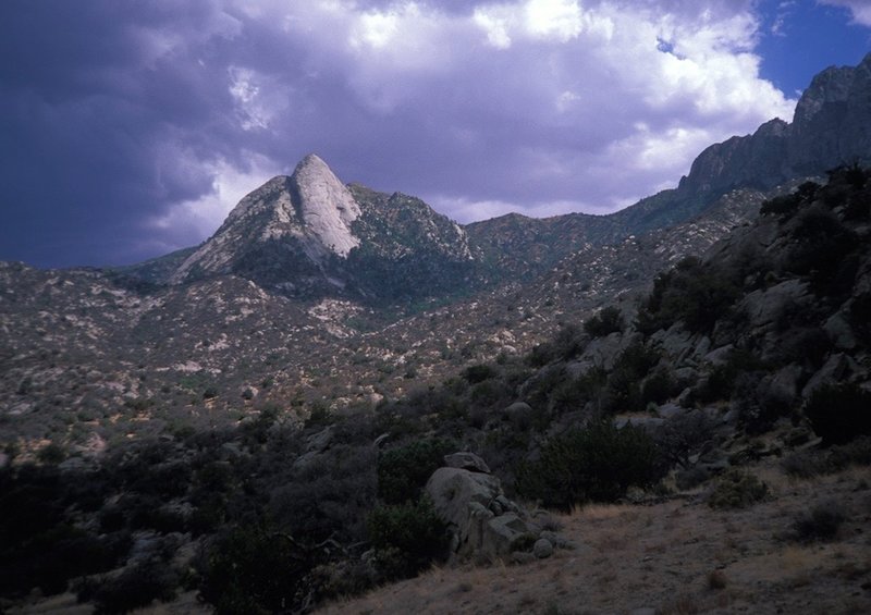 Sugarloaf approach, with an imminent storm. Maybe time to turn back?