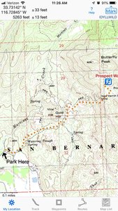 Topo for trail to Prospect wall.