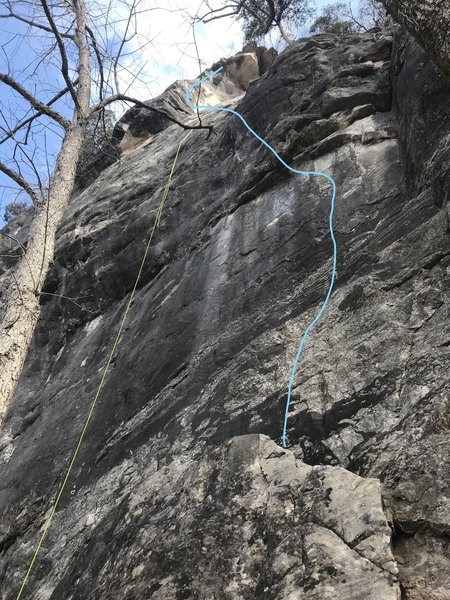 approximate climbing/bolt line