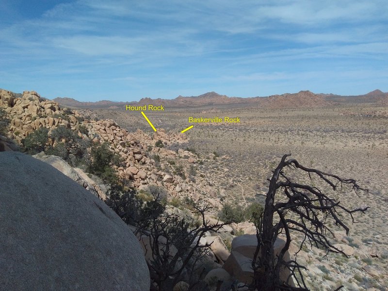 Hound Rock and Baskerville Rock from the White Cliffs of Dover, Joshua Tree NP