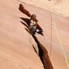 Steph about to disappear inside the finishing squeeze chimney.