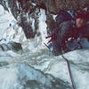 The 'Phez' (Jeff Pheasant) at the top of the 2nd pitch - late winter 1976.