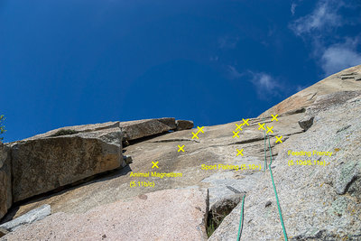 Slab climbs below Playground ledge