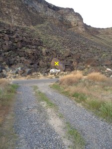 The Follicle boulder as seen from the hairpin pullout