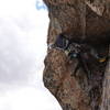 Dan in the thick of things on the P4 roof getting ready to place gear.