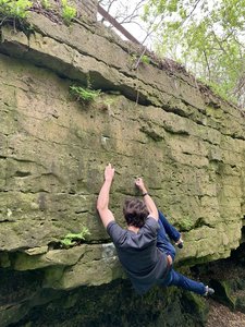 Right hand in the pocket, left hand on a decent mono to work up to the good crimp