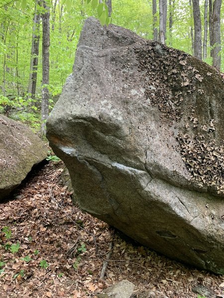 Start on the lowest rail and work up the right side of the arete.