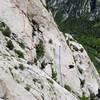 Red is BUTWS. We extended a few extra bolts on the arete a few years ago, hoping to extend even further. It's fun and easy but didn't add as much fun as we'd hoped.