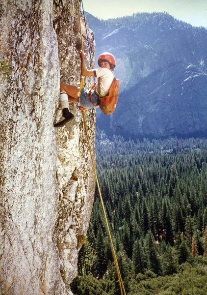 Dave Sessions (14) coming down from Lunch Ledge with George Sessions.  (Sept 1978)