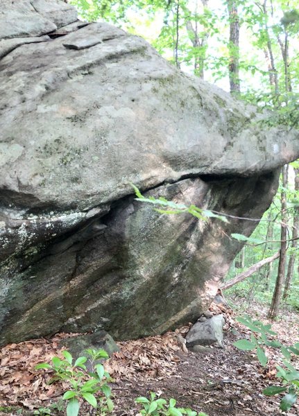 Overhang at the right side (looking from the trail)