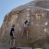 Can be an intimidating  highball, but this v0 has good holds for the top out