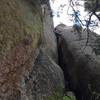 Slava below the crux on Fun House.