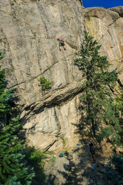 Up on the slab portion.