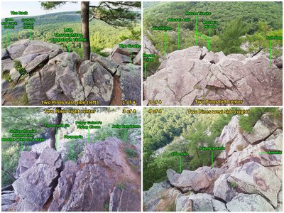 View of the top of Two Pines Buttress. 
<br>

<br>
(I suspect most people finish Mouse Tracks on Mouse's Misery, but I finished it the other day using a more interesting (harder) option shown in this pic.)
