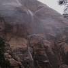 Rainy descent features waterfalls in Juniper Canyon.