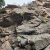 A TR climber at the lip attempting Yatagarasu before it was bolted.