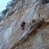 Erica starting the second crux using short person beta